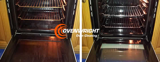 filthy oven door before and after